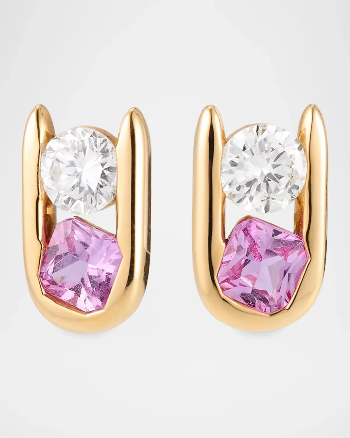 Major Impact Diamond and Gemstone Stud Earrings by Uniform Object