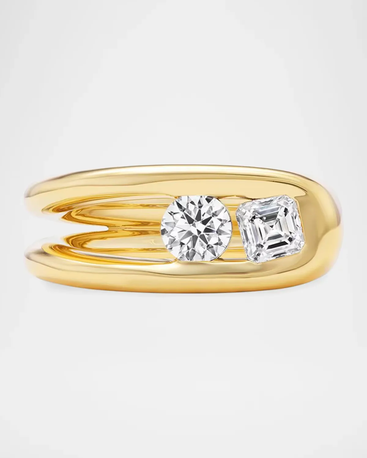 18K Yellow Gold Impact Diamond Ring