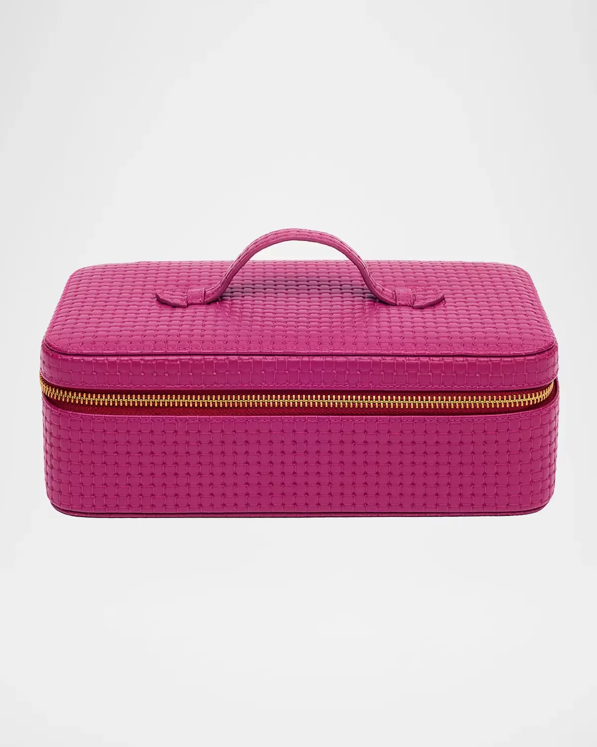 Charlotte Basketweave-Embossed Leather Jewelry Case by Rapport