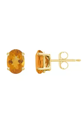 14K Yellow Gold 7x5mm Oval Gemstone Stud Earrings by Belk & Co