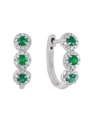 14K Gold Diamond and Precious Gemstone Earring by Lali Jewels