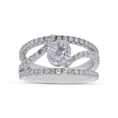 Lab Created Sterling Silver 1 CTW Lab-Grown GH/SI1 Diamond Ring by Diamaison