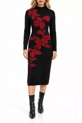 Casual Mockneck Midi Dress