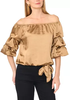 Off the Shoulder Bubble Sleeve Blouse by Vince Camuto