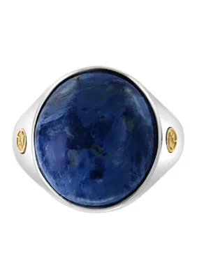 Sterling Silver and 18K Yellow Gold Pietersite Ring by Effy
