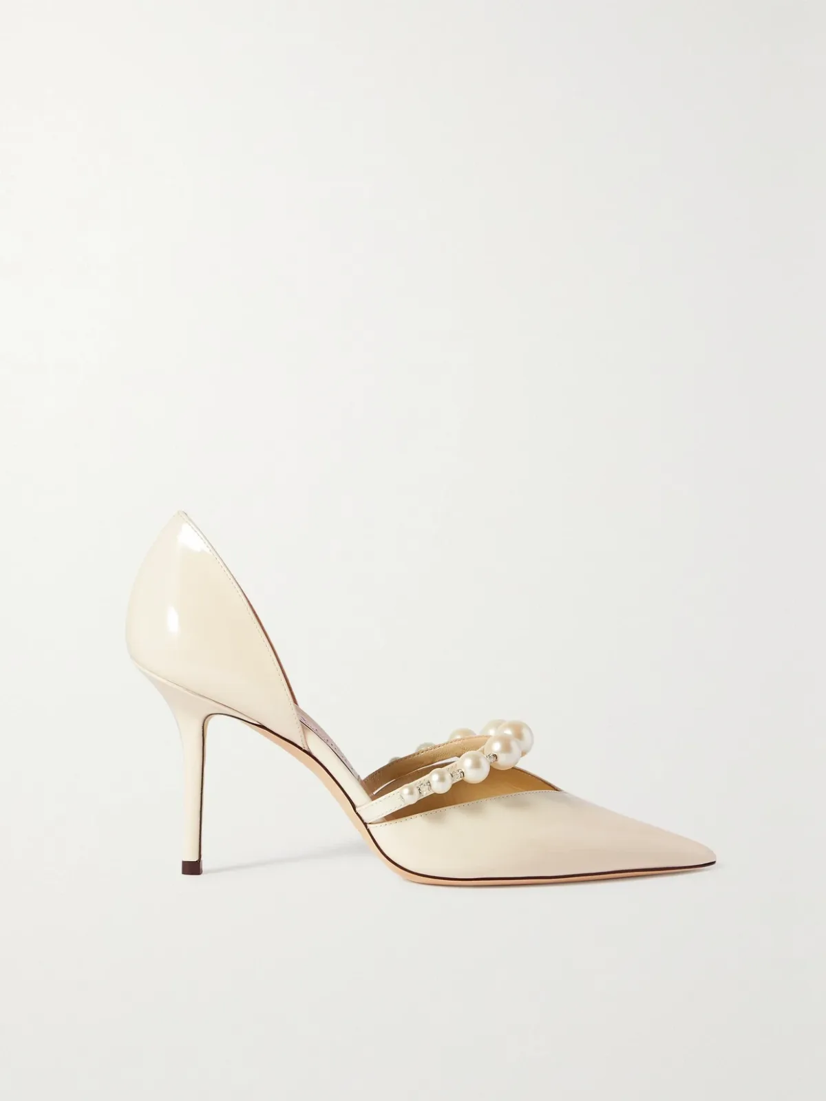 - Aurelie 85 Faux Pearl-embellished Patent-leather Pumps -
