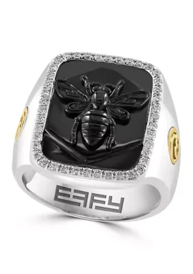 Sterling Silver 0.41 ct. t.w. Diamond Ring with Gold Plated Accents by Effy