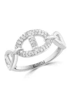 Sterling Silver Mariner Link Diamond Ring by Effy