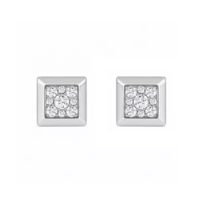 Lab Created 1/3 Cttw Lab-Grown Diamond Square-Bezel Stud Earrings Sterling Silver and 14K Yellow Gold Plated Sterling Silver by Belk & Co