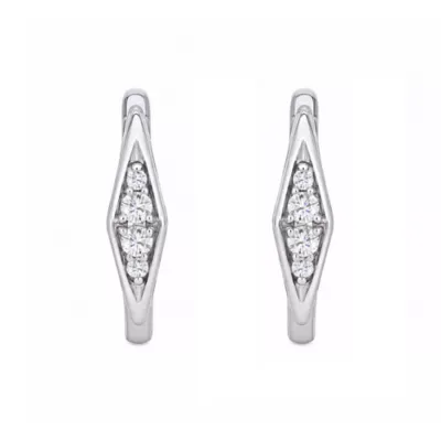 Lab Created 1/6 Cttw Lab-Grown Diamond Faceted Huggie Hoop Earrings Sterling Silver and 14K Yellow Gold Plated Sterling Silver by Belk & Co