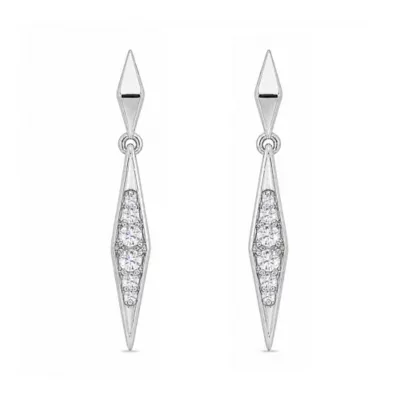 Lab Created 1/3 Cttw Lab-Grown Diamond Kite-Shaped Pav Drop Earrings Sterling Silver and 14K Yellow Gold Plated Sterling Silver by Belk & Co