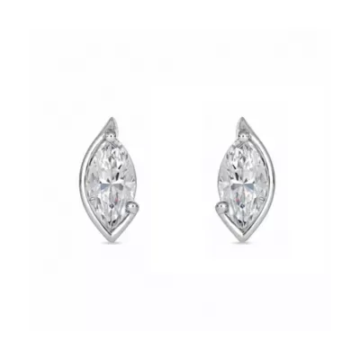 Lab Created 1 Cttw Lab-Grown Diamond Marquise-Shaped Stud Earrings Sterling Silver and 14K Yellow Gold Plated Sterling Silver by Belk & Co