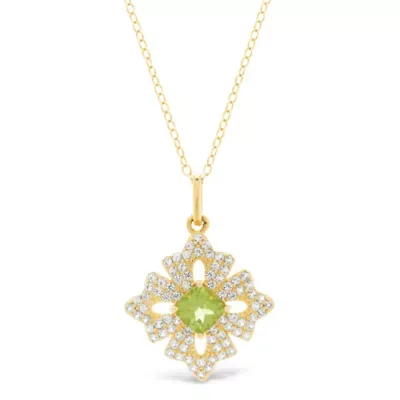 Necklace in Yellow Gold-Plated Sterling Silver, 18 In by Gemminded