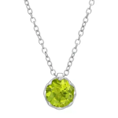 Gemstone Pendant Necklace in Sterling Silver, 18 In by Gemminded