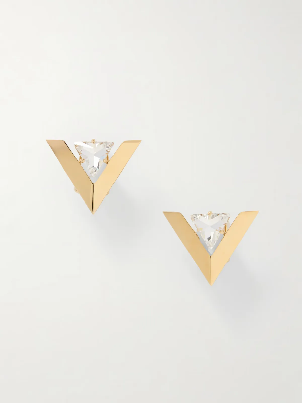 - Je Les V Crystal-embellished Gold-tone Earrings -