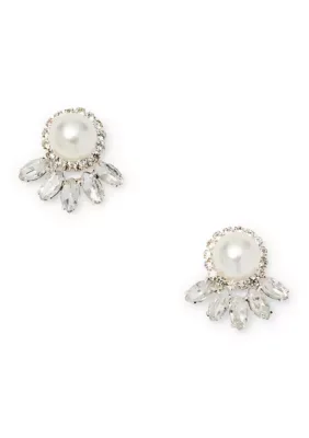 Fancy Fan Pearl Post Earrings by Evie & Emma