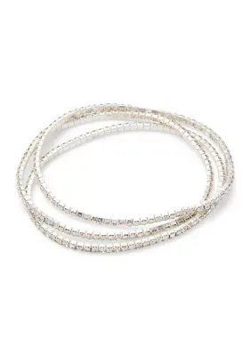 Delicate Crystal Stretch Bracelet Set by Evie & Emma