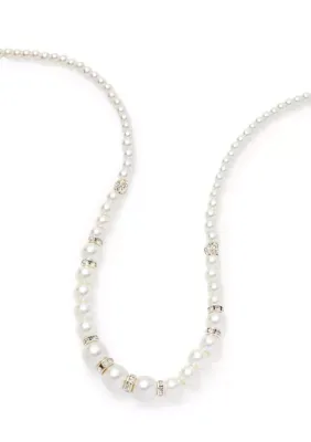 Classic Pearl Crystal Collar Necklace 16 In by Evie & Emma