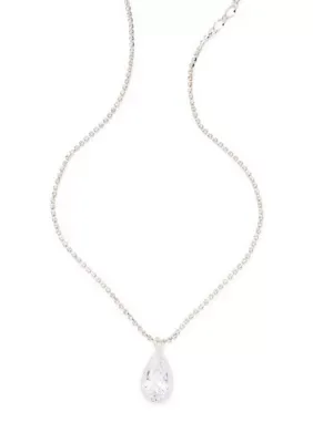 Faceted Sparkle Desk to Dinner Teardrop Necklace 16 In by Evie & Emma