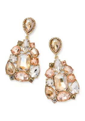 Drama Mix Stone Cluster Chandelier Earrings by Crown & Ivy