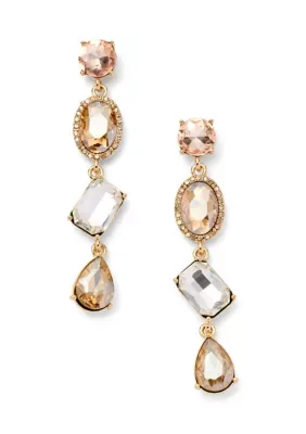 Multi Stone Mix Linear Earrings