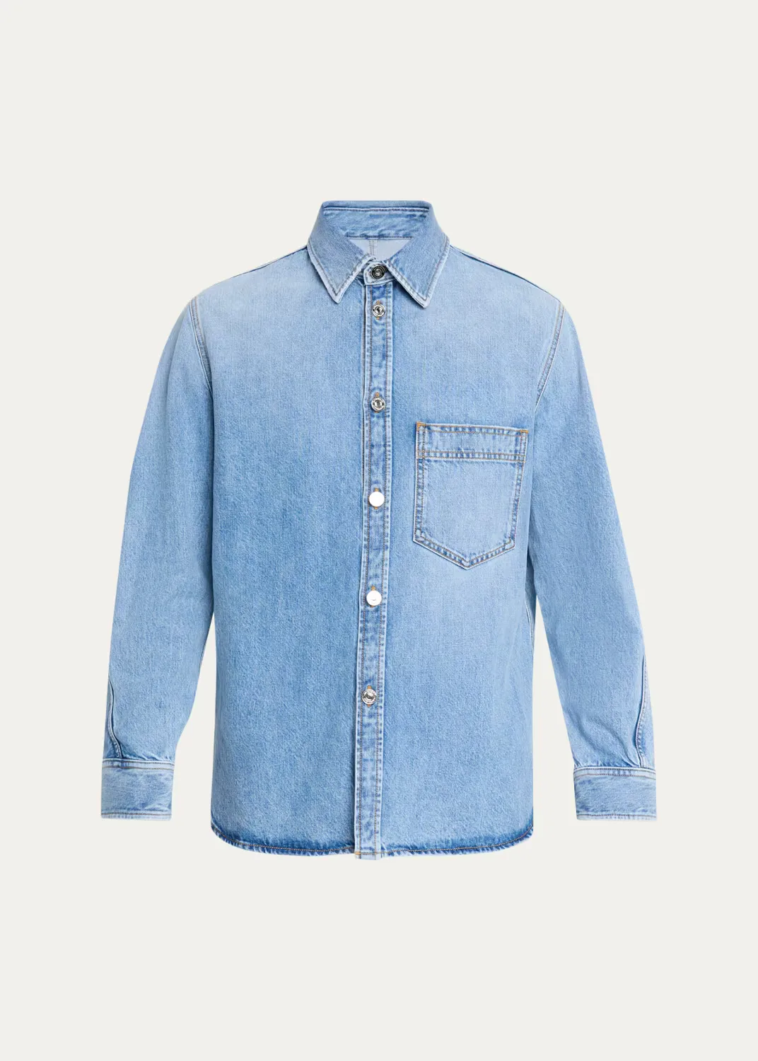 Stone-Washed Denim Shirt