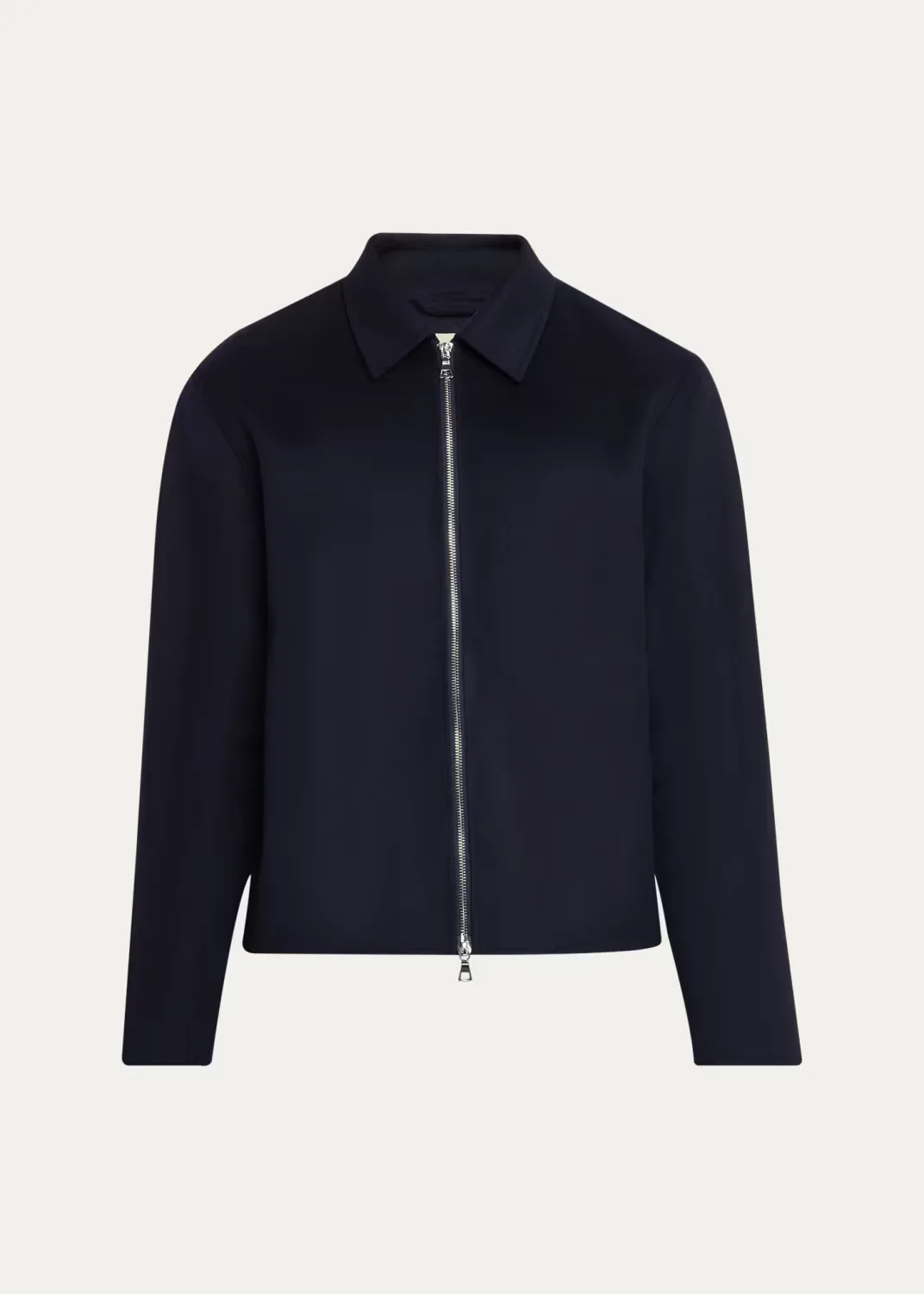 Split Wool Double-Zip Bomber Jacket