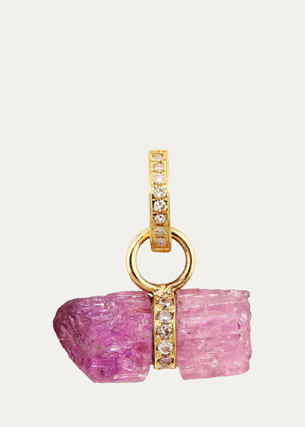 14K Pink Topaz Diamond Bar Charm by JIA JIA