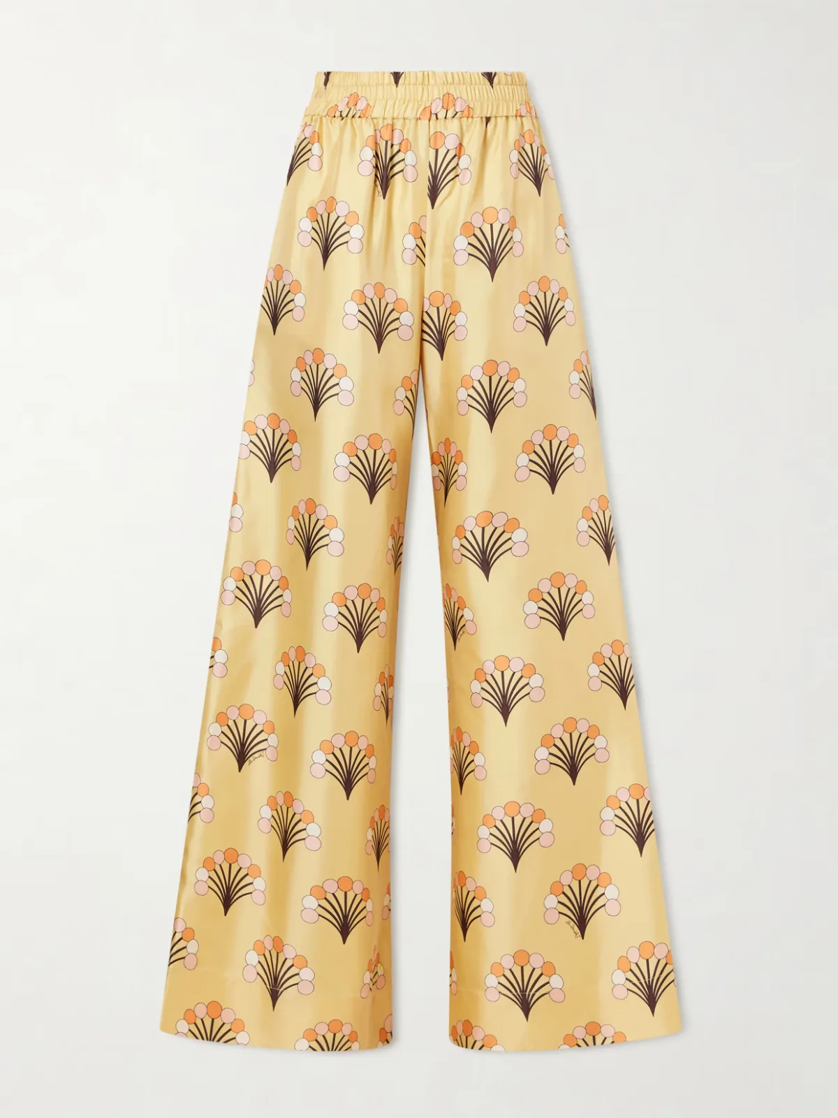 - Palazzo Printed Silk-twill Wide-leg Pants -