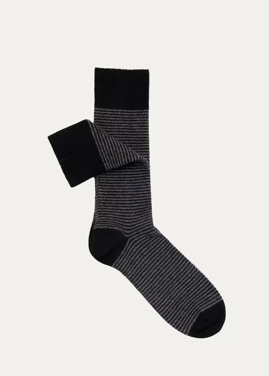 Cashmere Blend Micro-Stripe Crew Socks