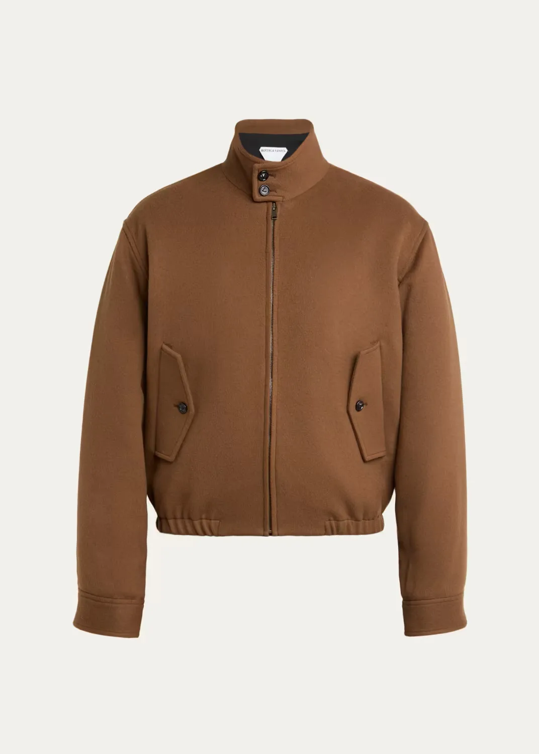 Intrecciato-Cuffs Brushed Wool-Cashmere Blouson Jacket