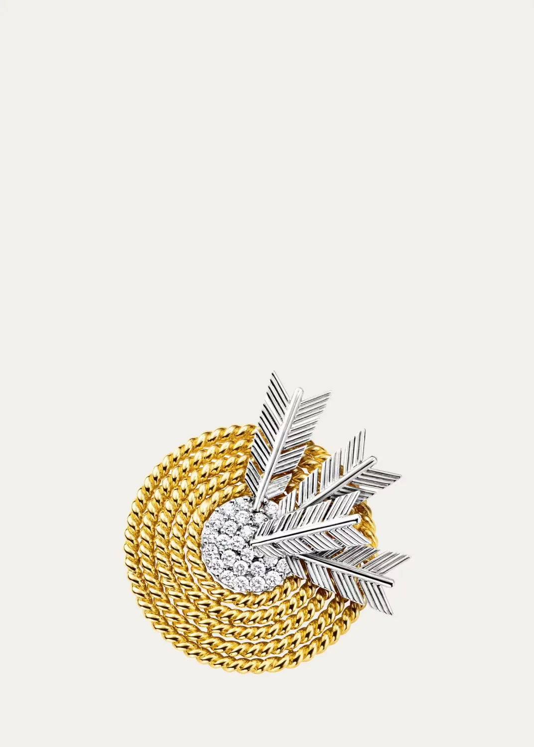18K Gold and Platinum Diamond Target Brooch by Verdura