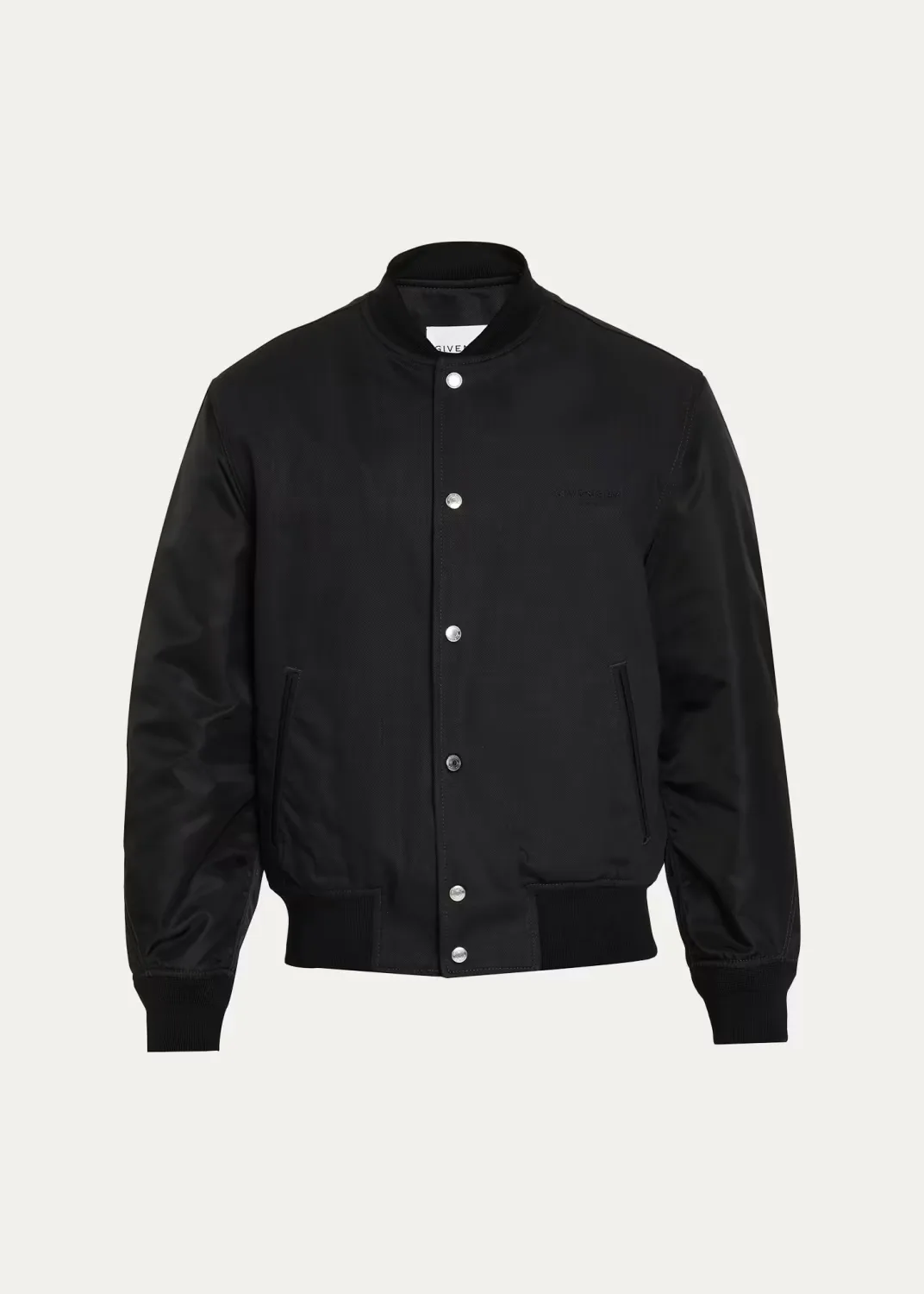 Embroidered Mixed Media Blouson Jacket