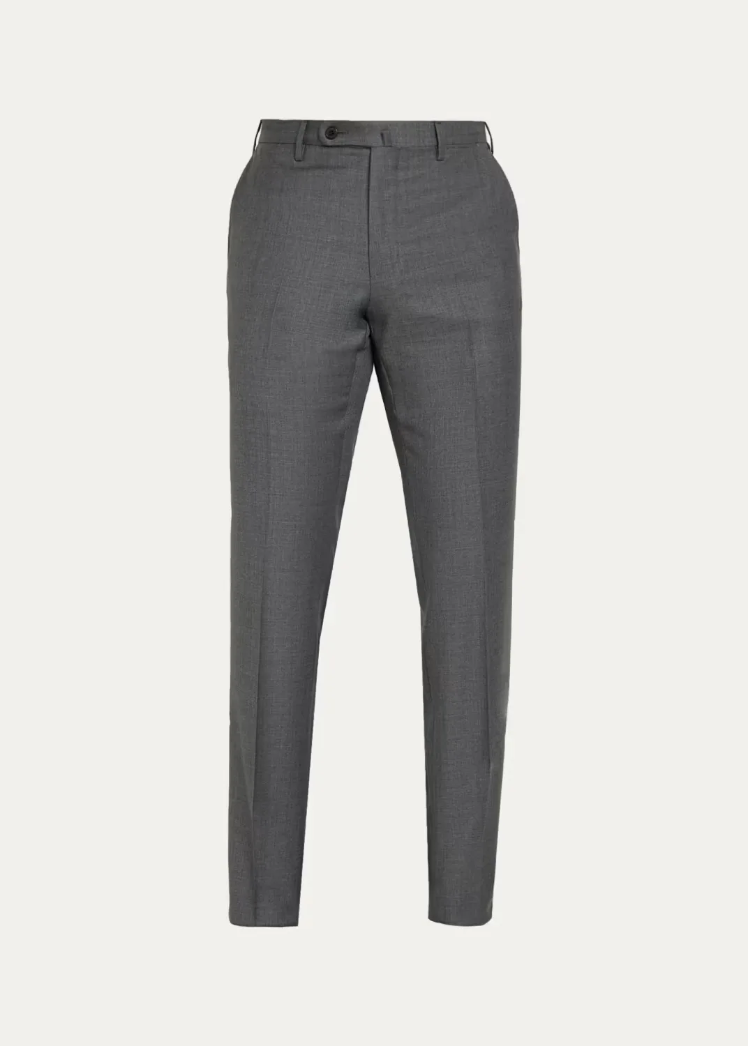 Sharkskin Wool Flat-Front Trousers