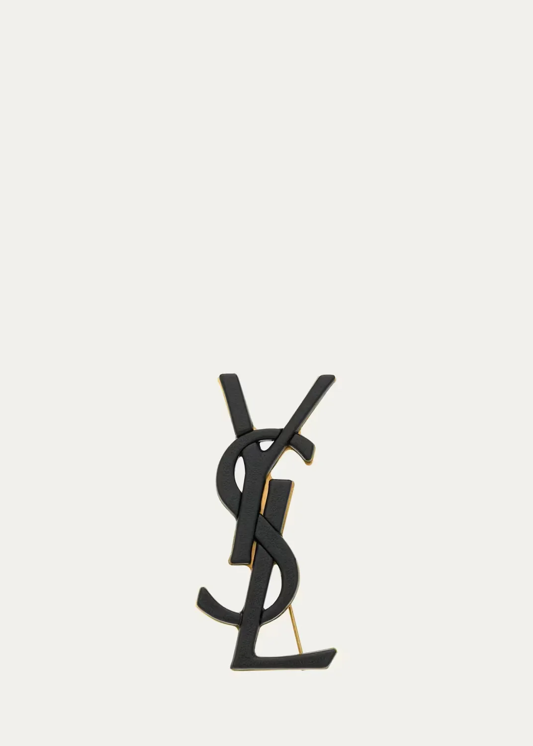 YSL Leather-Covered Brooch