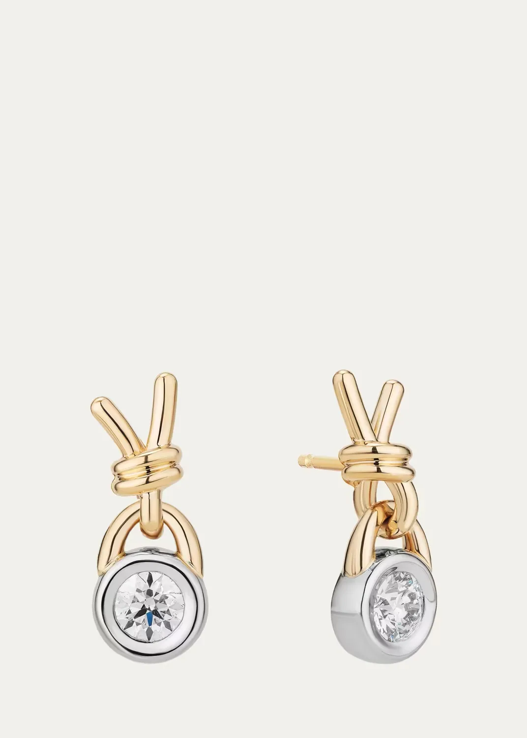 14K Diamond Tangled Drop Earrings by Mason and Books