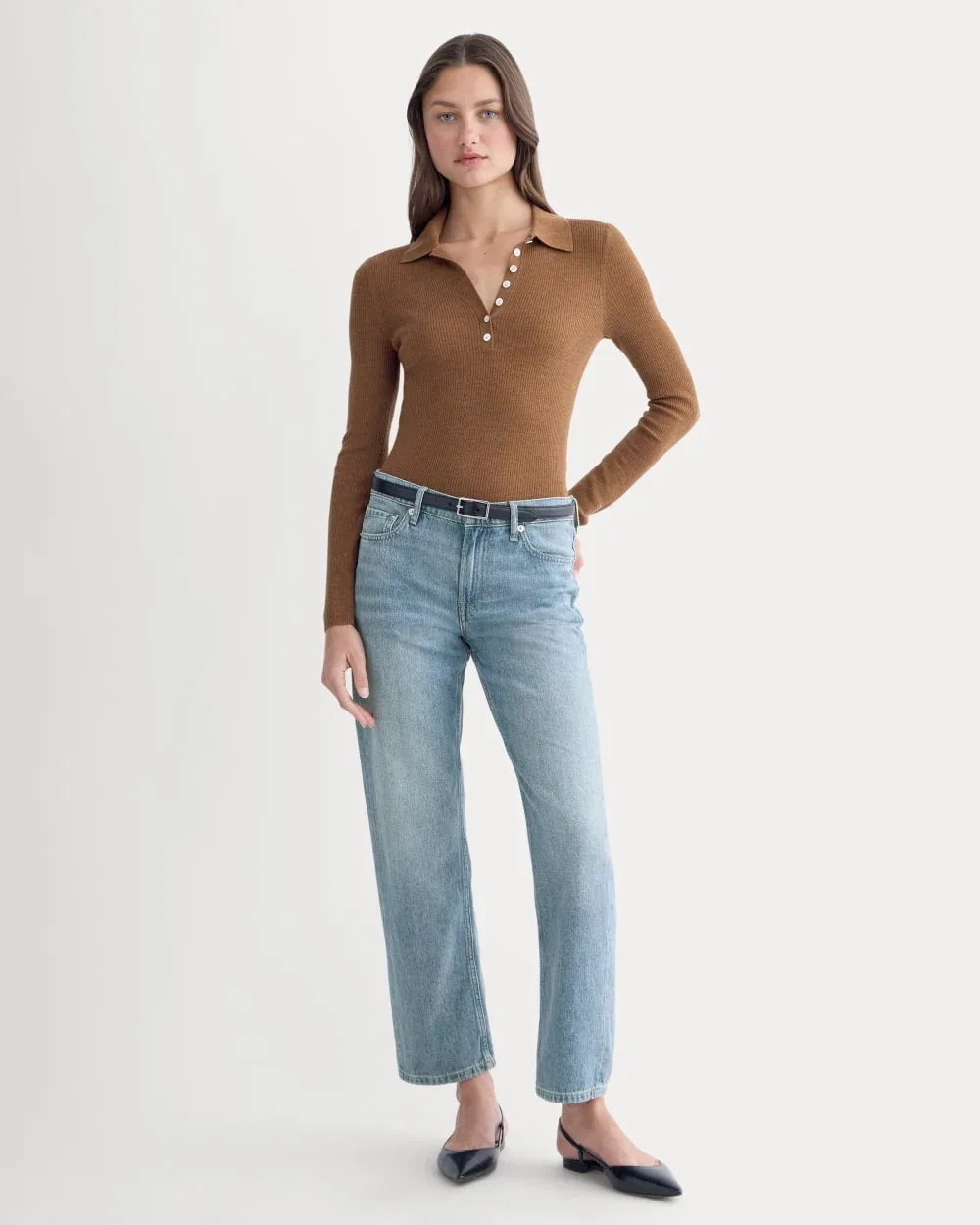 Low-Rise Straight Jean, Cotton