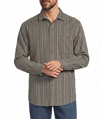 Coastline Cord Montecito Stripe Long Sleeve Woven Shirt by Tommy Bahama