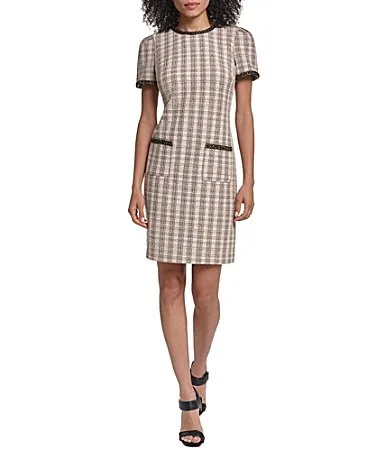 KARL Lagerfeld PARIS Tweed Sheath Dress