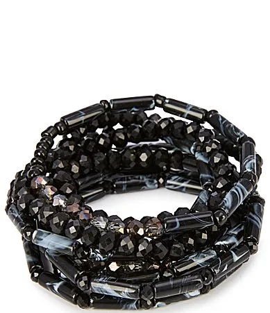 Multi Row Bead Stretch Bracelet by Natasha Accessories