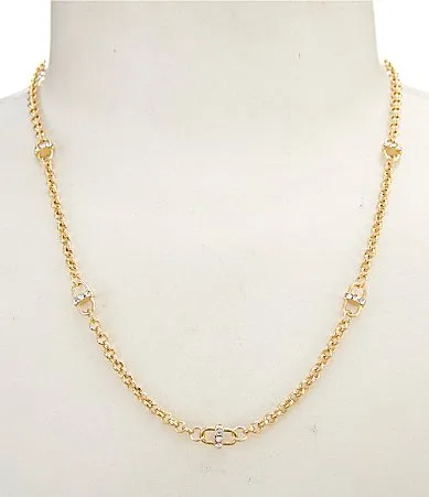 Waterproof Delicate Pave Link Collar Necklace by Anna & Ava