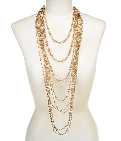 Layered Beaded Chain Statement Necklace by Gemma Layne
