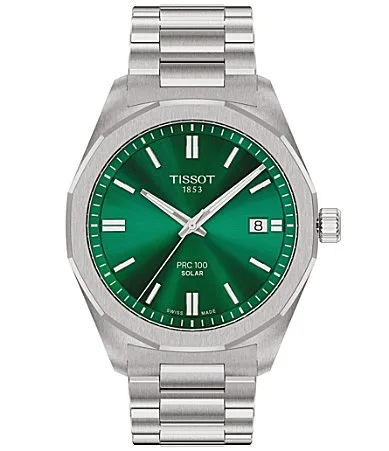 Prc100 Solar Quartz 39mm Stainless Steel Watch by Tissot