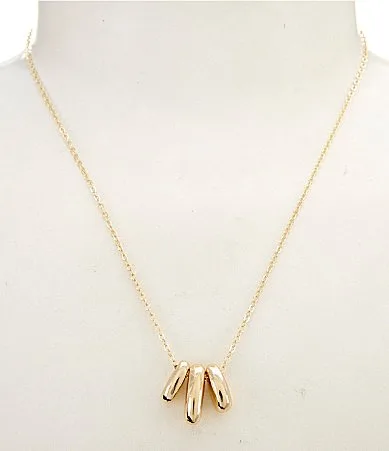 Waterproof Triple Bean Short Pendant Necklace by Anna & Ava