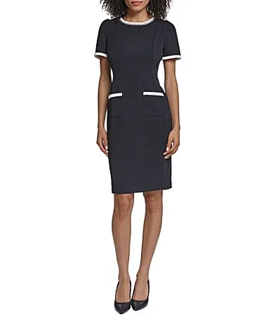 Contrast Framing Dress
