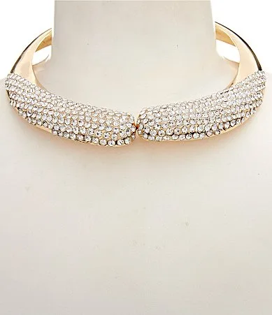 Metal Crystal Collar Necklace by Natasha Accessories