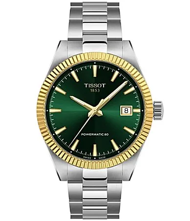 Gentleman Auto 38mm Gold Bezel Stainless Steel Watch by Tissot