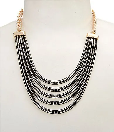 Chain Multi Strand Collar Necklace
