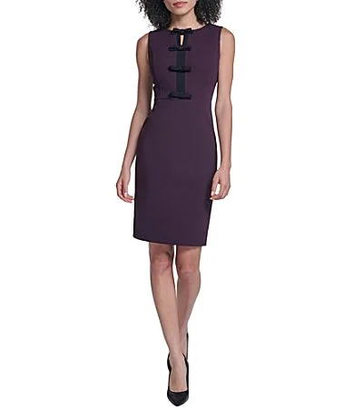Scuba Crepe Bow Front Dress