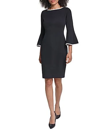 Scuba Bell Sleeve Dress